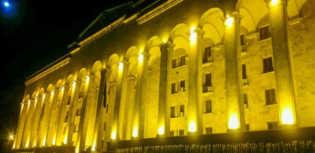 The Georgian Parliament building in Tbilisi 
