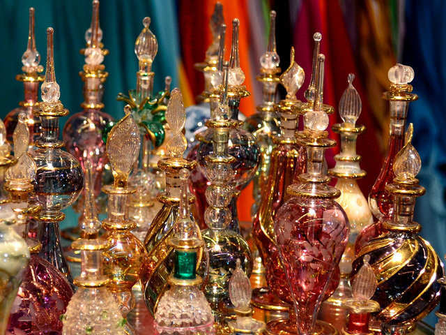 salalah tourist attractions Arabic fragnances on display at Al Husn Souq