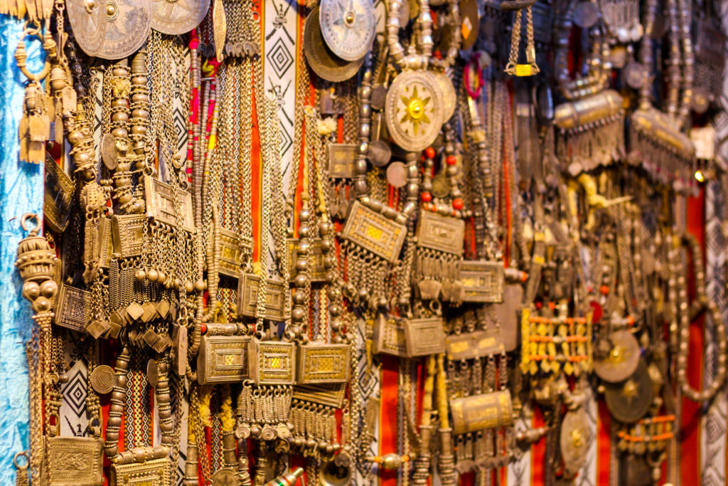 Traditional jewelry at Al Husn Souq