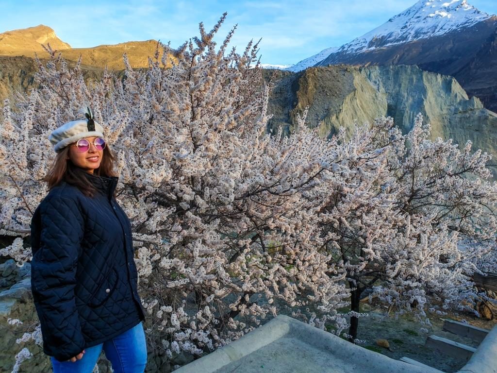 Me with cherry blossom in Hunza